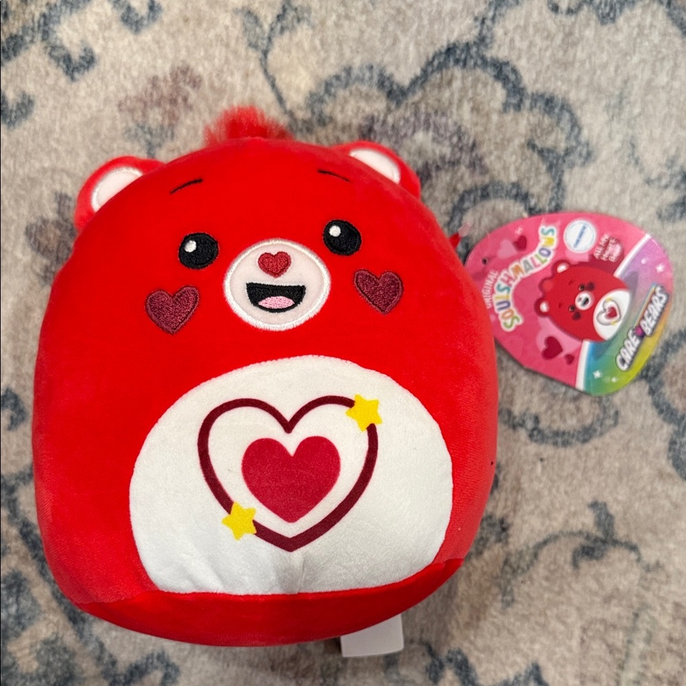 Squishmallows Red Heart Bear Plush